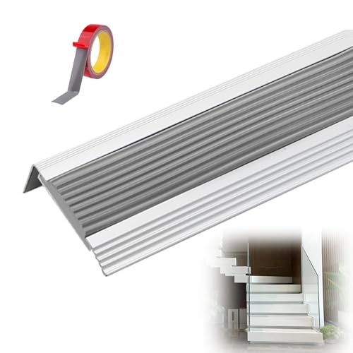 HJXGQJM Marches D'escaliers Alu Profilé De Protection d'angle, Baguette De Finition, Sécurité Protecteur De Bord D'escalier Bordure D'escalier, Imperméable Antidérapant(Color:Grey,Size:W 5.5cm)