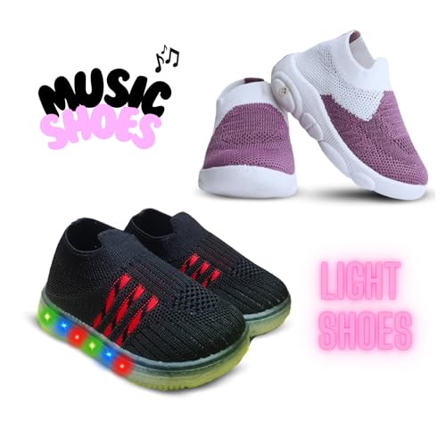 Image of Kids Trending Slip-On Shoes Combo, Pack of 2 (Light Shoe + Musical Shoe)