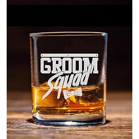 Groom Squad Bow Tie Whiskey Glass Gift Cover