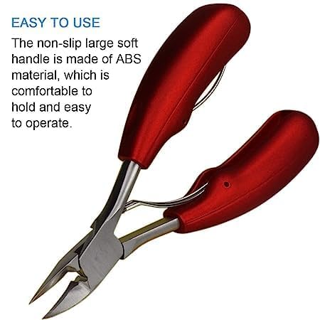 Wagela Toe Nail Clipper for Ingrown or Thick Toenails || Heavy Duty Toenail Trimmer Nail Clipper || Nail Scissors Super Sharp Curved Blade Grooming Tool Soft Grip for... - Image 5
