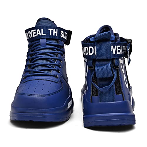 Ahico Mens Fashion Sneakers High Top Walking Shoes Sport Athletic Casual Shoe Vogue Stylish Men Blue, 11 #TOP6