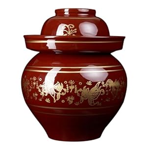 Yuekopou YUEKOPOU Ceramiczny Fermentor Brązowy Złote Wzory