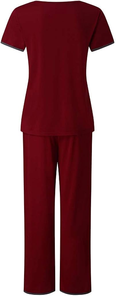 Women Long Maternity Baby Suit Pajamas Sleeve Set Tops+Pants T-Shirt Maternity Set & Ladies Summer (New A-Wine, S) at  Women’s Clothing store