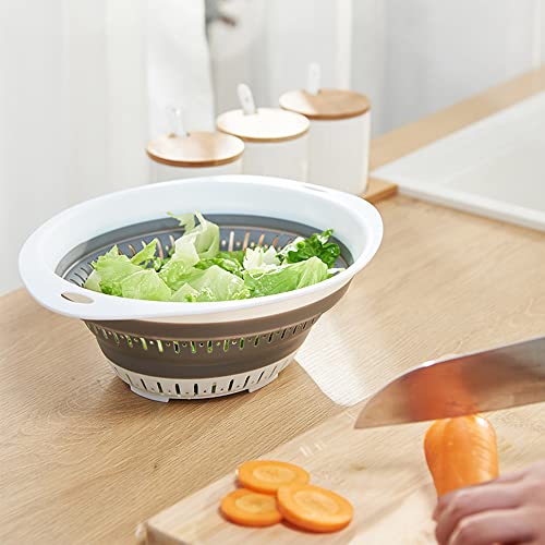 Collapsible Colander, 2Pcs Silicone Food Strainer, Quick Drainage,Bpa Free,Dishwasher-Safe,Pasta Strainer For Draining Pasta,Vegetable And Fruit (Gray) #TOP1
