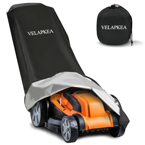 VELAPKEA Push Lawn Mower Cover, Heavy Duty 600D Polyester Waterproof with Reinforced Coating,