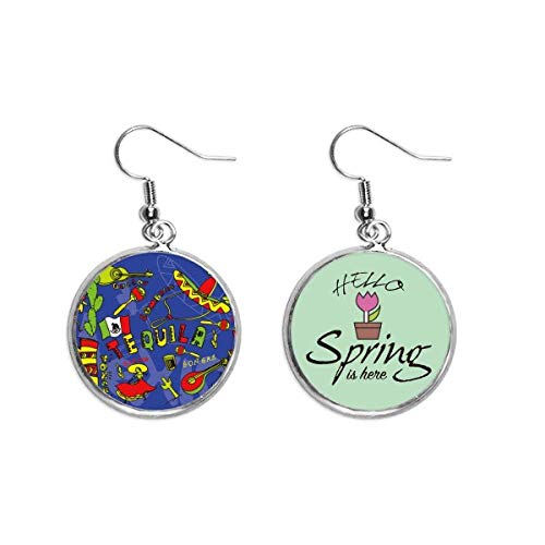 Pendientes de sombrero y chile mexicano para regalar