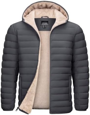 TACVASEN Winterjacke Herren Fleecejacke Wasserabweisende Warm Gefüttert | Arbeitsjacke Mit Taschen,Outdoor Freizeit Jacken,Warm Fleecejacke,Übergangsjacke Herbst Winter