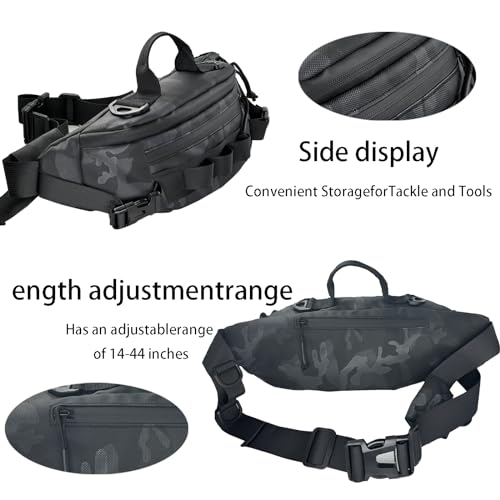 Chardime Pochete masculina de pesca, vários bolsos para facilitar a organização, pochete para homens