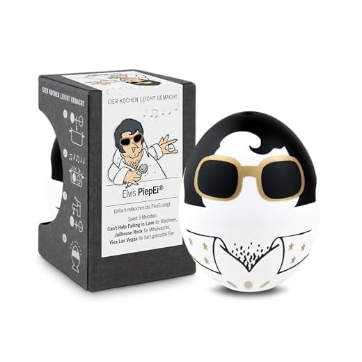 Elvis PiepEi Zingende eierwekker om mee te koken, eierkoker voor 3 hardheidsgraden, Elvis Presley fanartikel, grappig koken, muziek-egtimer, brainstream