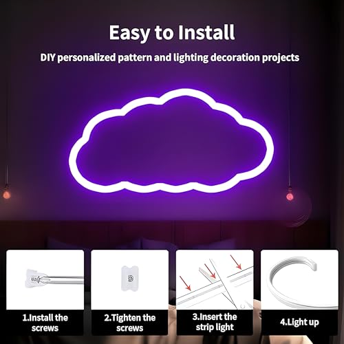 Image of 16.4 Feet LED Neon Strip Light | 12V Adapter, Waterproof IP65, Silicone Flexible Rope Light for Home Wall Decor & Gaming Room| Led Strip Lights | Neon Lights 5 Meter | (Purple)
