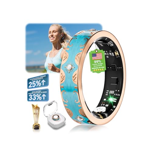 Image of 7 Gen Diamond Smart Ring 【Industry Rank 1-0 Measurement Error】 2026 Smart Ring for Women - Advanced Health Tracker for Wellness and Activity Tracking, Blue 9#