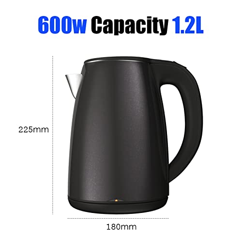 Bouilloire eau chaude 1,2 L noire compacte pour préparation thé et café - 3
