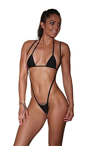 Black Micro Slingshot G String Bikini by Sassy