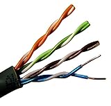 150ft Black Direct Burial Underground CAT5e Cable Gel Coated for Moisture and Soil Acidity Tolerance with NO RJ45 Fittings Attached