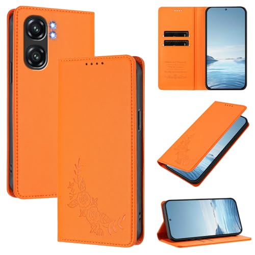 �X�}�z�P�[�X �Ή��@�� for Oukitel C58 / C58 Pro �yRFID�u���b�N�z�y�J�[�h�z���_�[�t�����z �}�O�l�b�g�J�� �X�^���h�@�\�t���z�X�}�z�P�[�X Orange