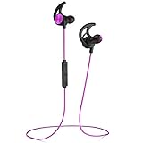 Phaiser BHS-750 Bluetooth Headphones, Wireless Earbuds Magnetic Stereo Earphones for Running with Mic and Lifetime Sweatproof Guarantee, Heliotrope