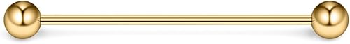 Ruifan Piercing para cartílago industrial de calibre 16 1378in 1 pieza – dorado., 6 unidades – varios colores.