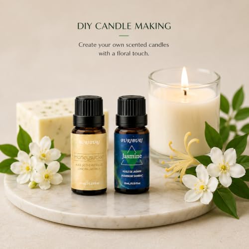 Image of BURIBURI Honeysuckle Jasmine Essential Oil Set for Diffusers 2 Pack