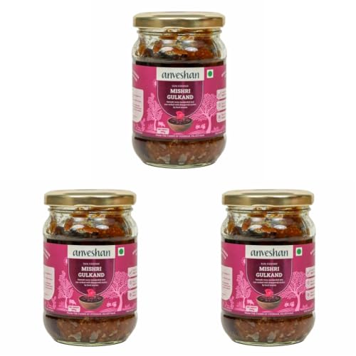 Image of Anveshan Pure Mishri Gulkand 300g|Sun-Cooked Rose Petal Jam|Holi Thandai Mix|Made With Indian Damask Rose Petals & Dhaagewali Mishri|Pure Taste Of Natural Ingredients|Refreshing thandai mix for holi