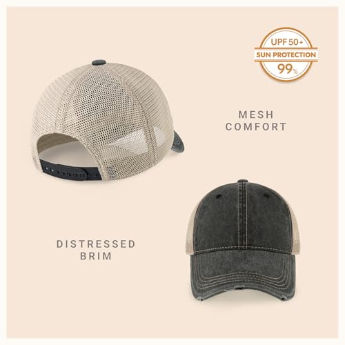 Image of CHOK.LIDS Washed Trucker Hat Unstructured Distressed Pigment Dyed Cap | Vintage washed cotton, unstructured low profile, breathable mesh back, adjustable outdoor headwear