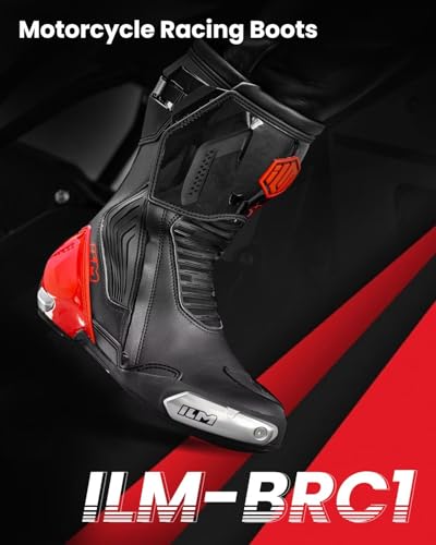 Botte moto rouge double structure ILM BRC1 aux finitions haut de gamme - 3