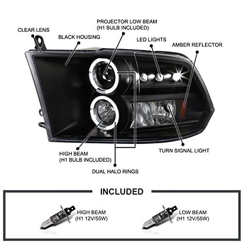 SPEC-D Dual Halo Projector Headlights for 2009-2024 Ram 1500 Classic - Image 4