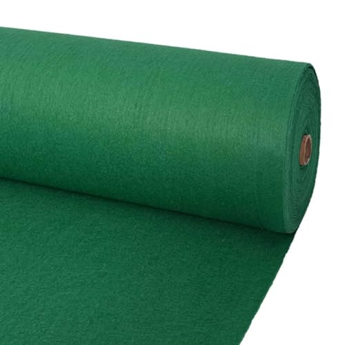Tapis uni vert 1,2x12 m en polyester robuste haute densité