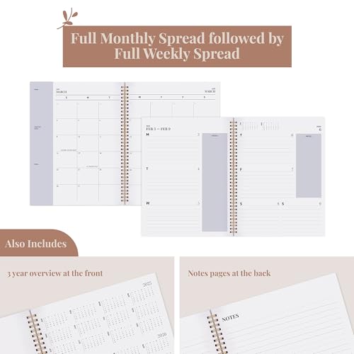 Rileys 2025 Weekly Planner - Annual Weekly & Monthly Agenda Planner, Jan - Dec 2025, Flexible Cover, Notes Pages, Twin-Wire Binding (8.5 x 11-Inches, Blue)
