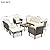 Janusline 9-Piece Patio Rattan Furniture Set, Outdoor Patio Furniture, All-Weather Outdoor Wicker Sectional Conversation Set with Arm Chairs and Table, Acacia Wood Legs, Washable Cushion, Beige