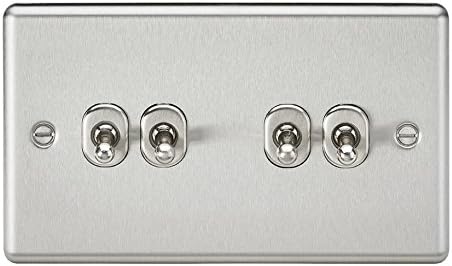 KNIGHTSBRIDGE CL63FBC 13A Switched Fused Spur Unit with Neon & Flex Outlet-Rounded Edge Brushed Chrome
