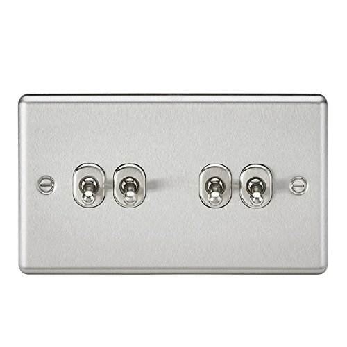 10AX 4G 2 Way Toggle Switch - Rounded Brushed Chrome Finish — image 1