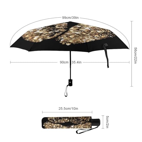 Parapluie automatique compact lune incandescente : fini les baleines retournées par le vent