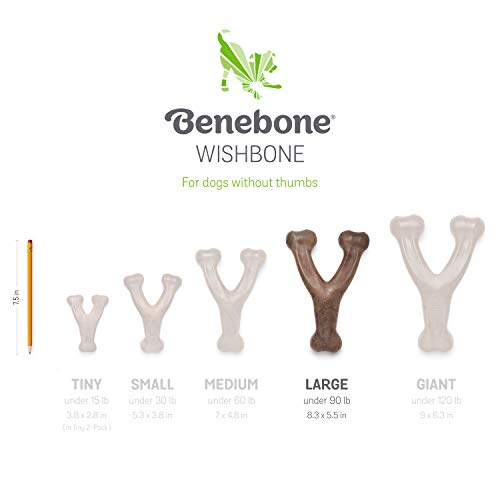 Benebone Wishbone Durable Dog Chew Toy for Aggressive Chewers, Real Bacon, Made in USA, Large - Image 7