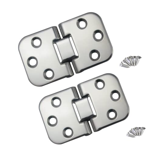 Keehui Stainless Steel 316 CAST Solid Marine Grade 180 Degree Flush Mount Hatch Hinge 2-3/4in x 1-1/2in(70mmx40mm) for Boat, RVs (Pair)