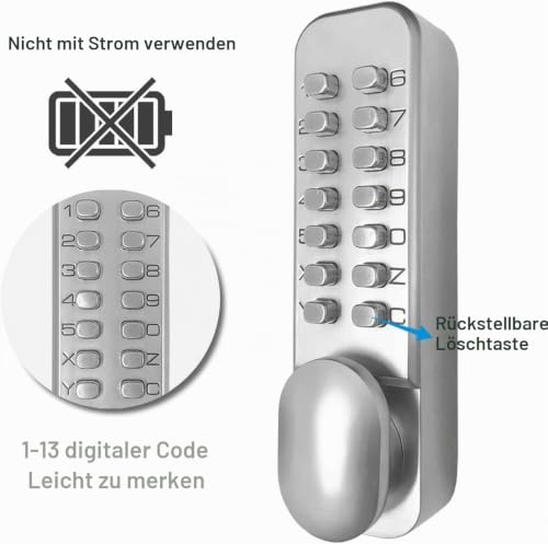 Spotact Schlüsselloses Türschloss Mechanisches Codeschloss Retro Stil