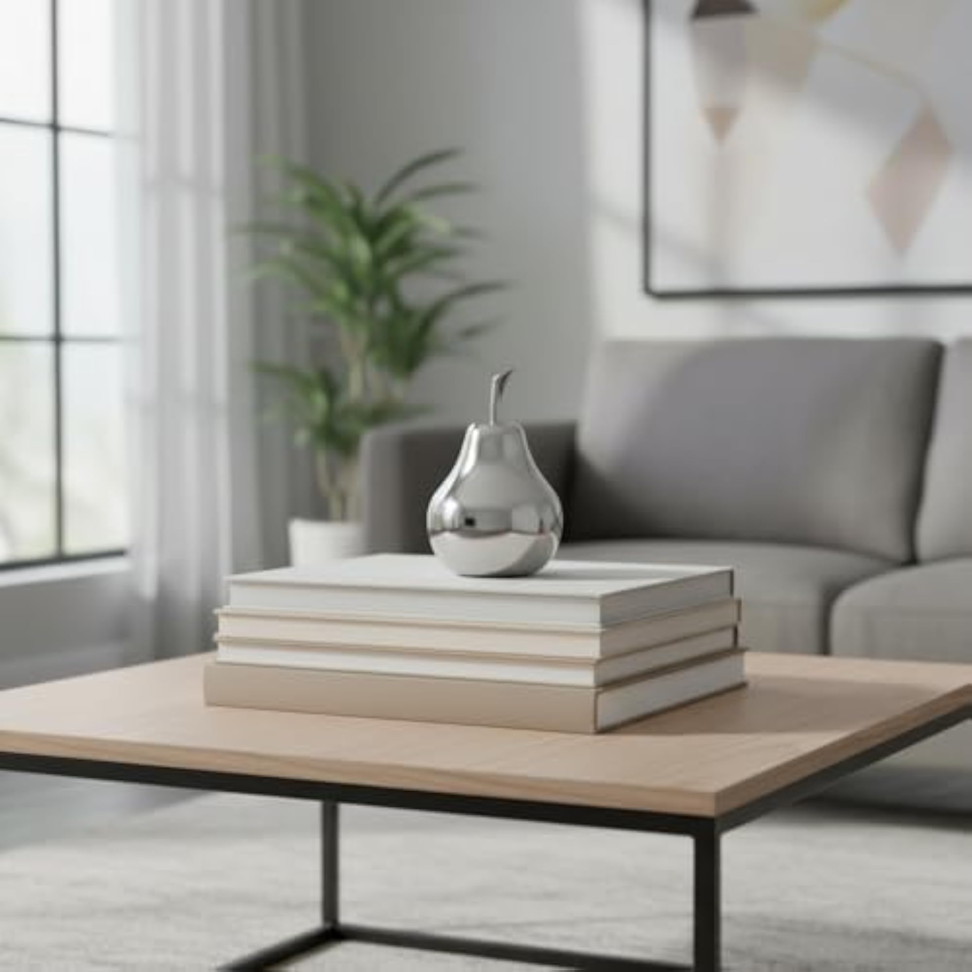 SM Small Pearl Polished Pear, Silver Tabletop Décor