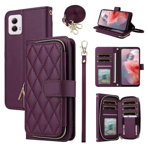 Housse portefeuille Motorola Moto G Pure 2021 étui téléphone avec porte-cartes zippé