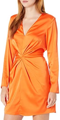 The Drop Women’s Tate Twist Front Deep V-Neck Mini Dress