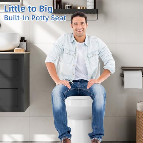 Toddler Toilet Seat,Round Toilet Seat Cover with Quick-Release Design, Child and Adult Friendly, Fits 17-Inch Toilets, Smooth Finish, Easy Cleaning,White