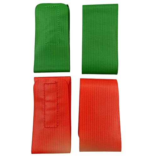 COKSDUPID 10 Pairs Wrestling Ankle Bands, Red and Green Wrestling Tournament Bands, 13" x 2.4" Soft Vinyl Hook Loop Scoring Bands for Wrestlers Coach Referee