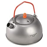 LIXADA ケトル 600ml チタン製 ティーケトル コーヒーポット 折りたたみ式ハンドル付き 108g超軽量 収納バッグ付き 携帯便利 アウトドア キャンプ用