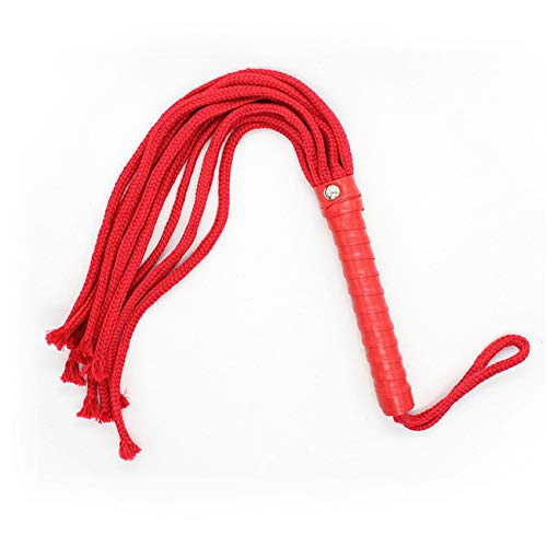 chenyesun Fouet d'équitation pour Chevaux, cravache d'équitation, Fouet en Cuir, Accessoire de Costume de Fouet pour Les Sports D'équitation en Plein Air, (Rouge) Cover