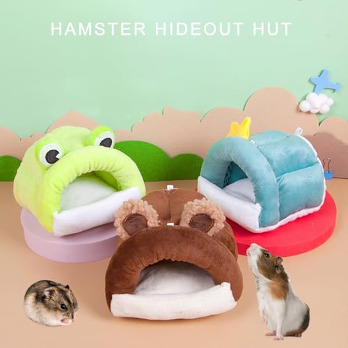 Buxuaaaa Haustier Hängemattenbett für Hamster, waschbares Nagetiernest mit Warmer Füllung, Kleintier Ruheschlafbett, Verstecke, Nest, Vogelhängematte-5