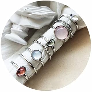 7-19pcs Silver Star Moon Knuckle Ring Set for Women Vintage Stackable Midi Finger Rings Set
