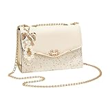 Damen-Handtasche mit Geldwechsel, Clutch mit Pailletten, glitzernde Abendtasche mit Handgelenkschlaufe, kleine Schultertasche für Party, Hochzeit, Reisen, festliche Anlässe, (mit Anhänger), Consulte