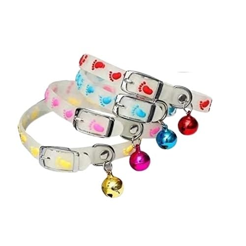 Toms Pet Mall Durable Radium Reflective Collar with Bell and Adjustable Buckle Neckband Set Ideal for Puppy/Kitten and Dogs - Set of 2 (Multicolor) (B0CBWZH1Q5) Amazon Price History, Amazon Price Tracker