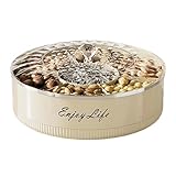 NevPuose Rotierender Snackbehälter, drehbare Aufbewahrungsbox mit 7 Fächern | Süßigkeiten-Organizer mit Deckel und Griff, zum Aufbewahren von und Nüssen