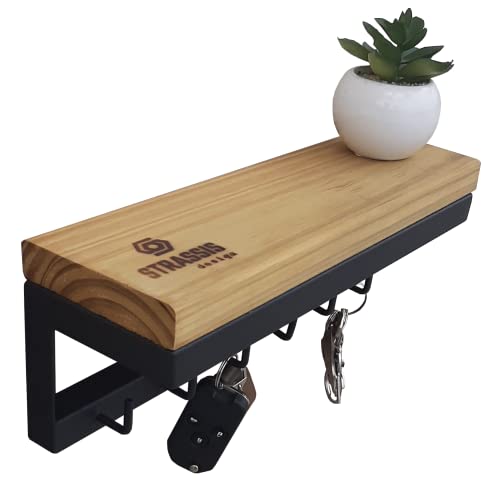 Porta Chaves Strassis Design SD-5006 Metal e Madeira Cor: Preto