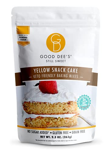 Good Dees Low Carb Baking Mix, Yellow Snack Cake Baking Mix, Keto Baking Mix, No Sugar Added, Gluten Free, Grain-Free, Soy-Free, Diabetic, Atkins & WW Friendly (2g Net Carbs, 12 Serving)