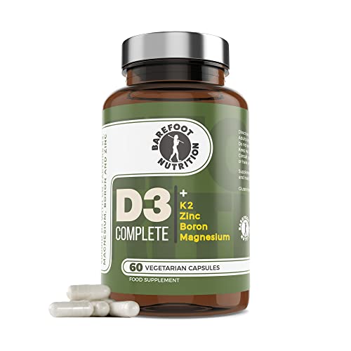 Price comparison product image Barefoot Nutrition - Vitamin D3 Complete 4000 IU,  With Vitamin K2 MK-7,  Magnesium,  Boron & Zinc Supplement,  High Strength Formula for Bone and Normal Health Function